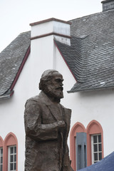 historic statue of karl marx in park in Germany 