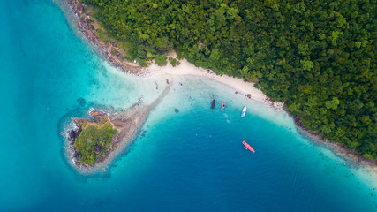 Aerial of San Chao Beach at Koh Rang in Koh Chang National Park