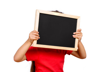  little girl with blackboard.