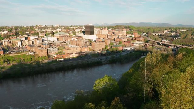 The Rising Sun Begins To Light Up Downtown Lynchburg Virginia