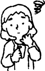 Monochrome Analog-style illustration of woman using smartphone payment