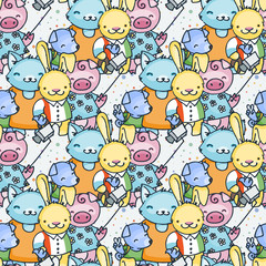 Vector seamless pattern in scandinavian stile. Backdrop for children textiles wrapping paper