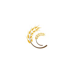 Agriculture wheat logo template vector icon