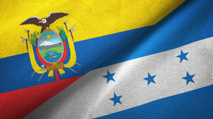 Ecuador and Honduras two flags textile cloth, fabric texture