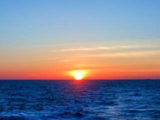 Beautiful sunrise at sea