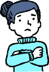 Analog-style illustrations of women emotional expression