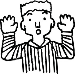 Monochrome Analog-style illustrations of men emotional expression