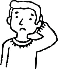 Monochrome Analog-style illustrations of men emotional expression