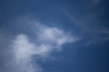 Fluffy Little Clouds. Blue skies and wispy clouds on a gorgeous summer day.