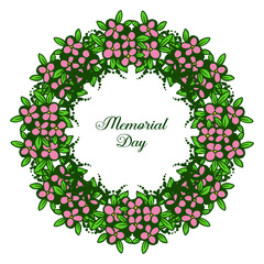 Vector illustration banner of memorial day with beauty of pink bouqet frame