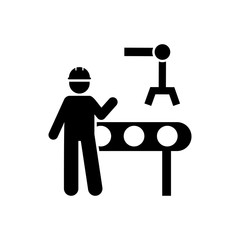 Automation, engineering, maintenance, worker icon. Element of manufacturing icon. Premium quality graphic design icon. Signs and symbols collection icon for websites, web design