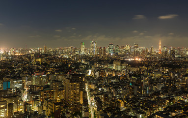Fototapeta na wymiar 高層ビルから望む東京の夜景