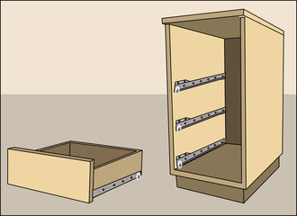 Wooden chest of drawers with drawers