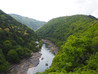 Fototapeta na wymiar 京都　嵐山　亀山公園からの保津峡