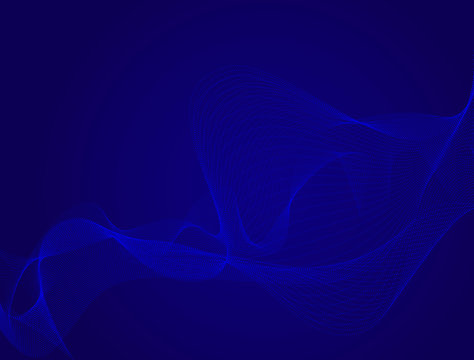 Blue background with abstract waves motive. Vector illustration for artwork, flayers