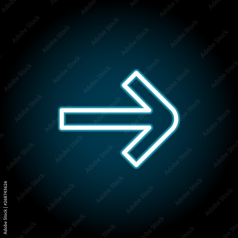 Poster arrow neon icon. simple thin line, outline vector of arrow icons for ui and ux, website or mobile ap