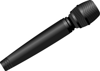 black musical microphone isolated on white background