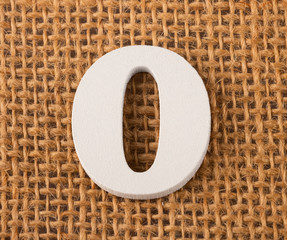 Number 0 - Burlap background texture