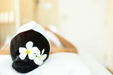 Shot of woman relax in spa salon. health care ,beauty concept