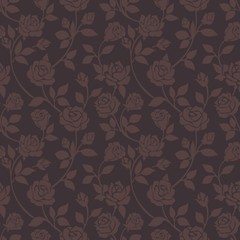 Classic roses seamless dark pattern