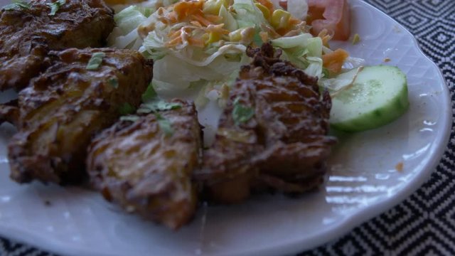 onion bahji in an indian restaurant