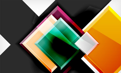 Bright colorful square shape blocks geometrical background