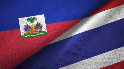 Haiti and Thailand two flags textile cloth, fabric texture