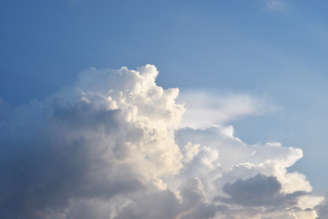 Cumulonimbus cloud formations on tropical sky , Nimbus moving , Abstract background from natural phenomenon and gray clouds hunk , Thailand