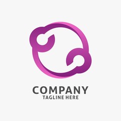 Fototapeta premium Letter O wire tech logo design. circle logo inspiration