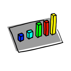 Isometric hand drawn infographic element isoolated on white.