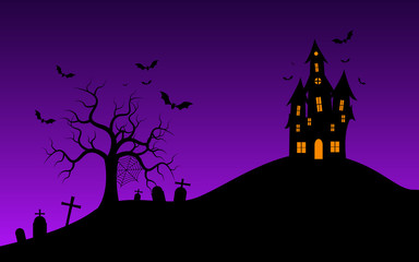 Halloween Banner with spiders for banner, poster, greeting card, party invitation