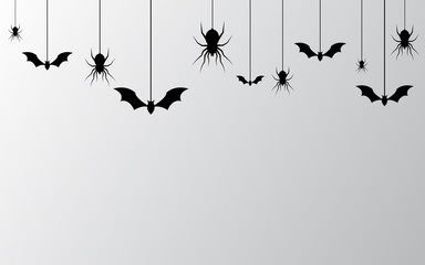 Halloween Banner with spiders for banner, poster, greeting card, party invitation