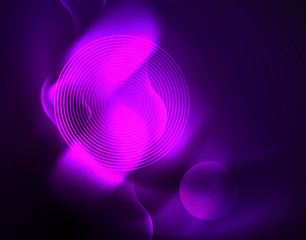 Shiny metallic neon waves vector design