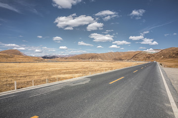 road through grassland of China
