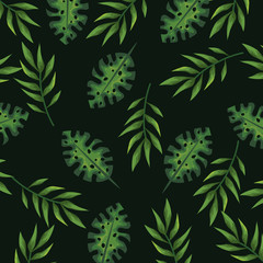 natural branches plant with exotic leaves background