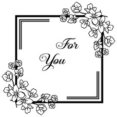 Vector illustration beautiful flower frame with decoration poster for you