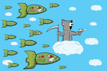 Death in sky with missiles