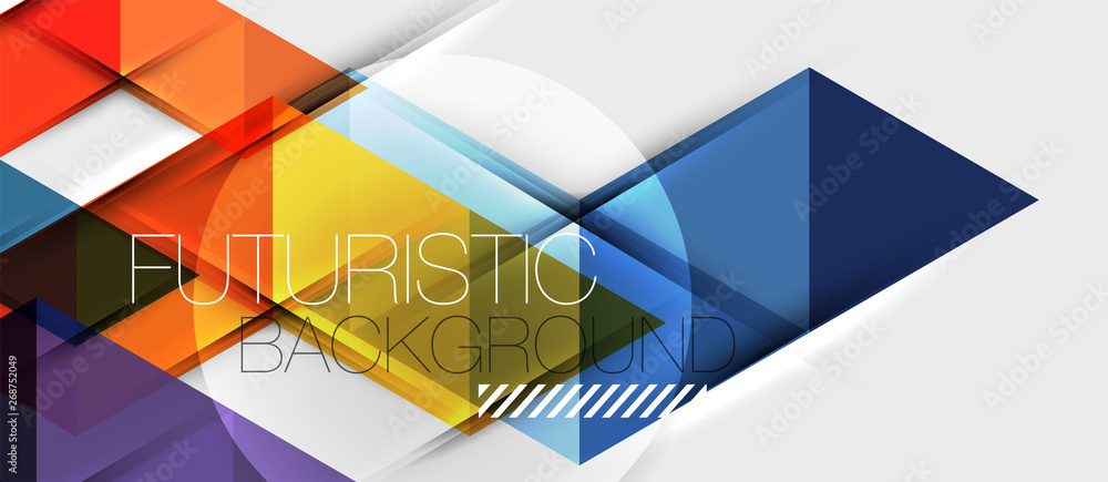 Poster abstract geometric background. modern overlapping triangles. unusual color shapes for your message. 