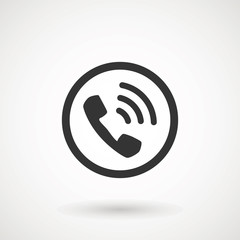 Phone and call icon in trendy flat style isolated. Handset icon with waves. Telephone symbol for your design, logo, UI. Vector illustration, EPS10.