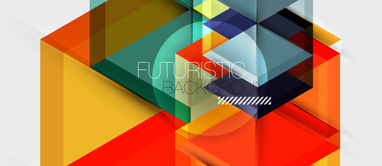 Bright color hexagon geometrical composition background, business presentation template