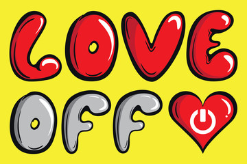 Love off and heart sign