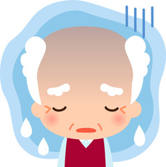 憂鬱そうな表情のシニア男性
