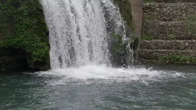 Waterfall in san Marcos texas. Shot with a drone in 4k.