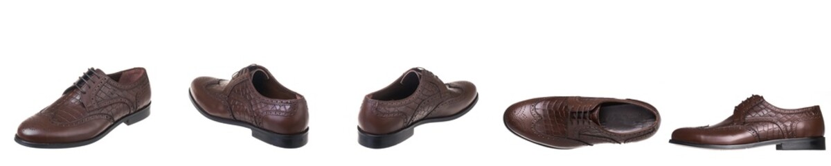 Men classic elegance shoes white isolated background