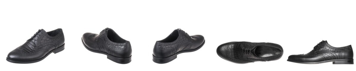 Men classic elegance shoes white isolated background
