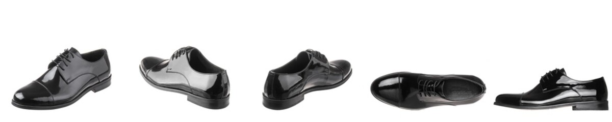 Men classic elegance shoes white isolated background