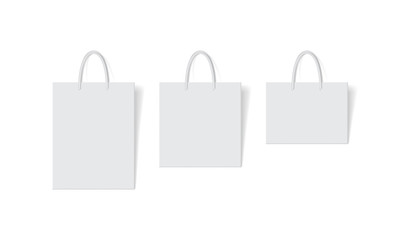 white paper bag on white background mock up