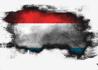 Luxembourg flag painted with brush