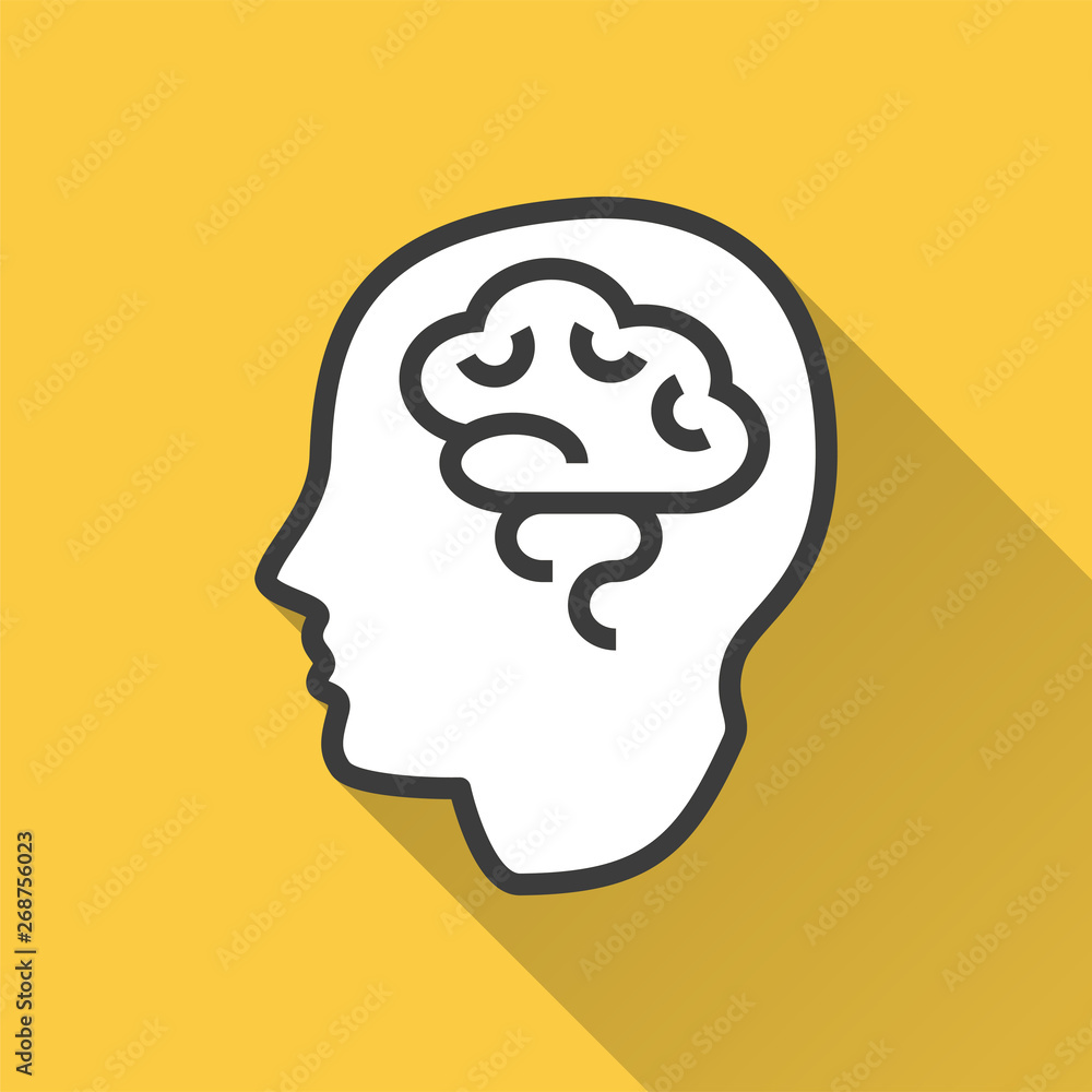 Poster brain - vector icon for graphic and web design.
