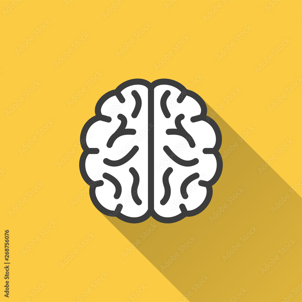 Poster brain - vector icon for graphic and web design.